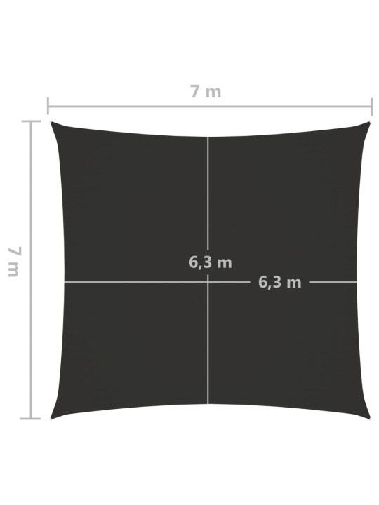 Oxford-kangast päikesepuri, kandiline, 7 x 7 m, antratsiithall