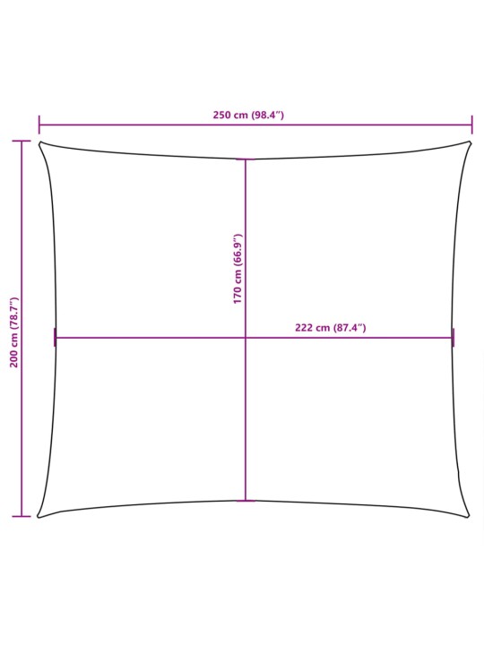 Oxford-kangast päikesepuri, ristkülik, 2x2,5 m, antratsiithall