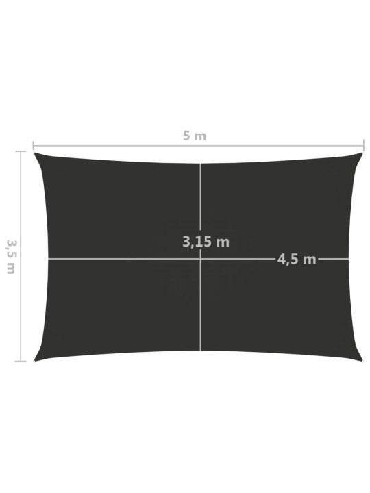 Oxford-kangast päikesepuri ristkülikukujuline, 3,5 x 5 m