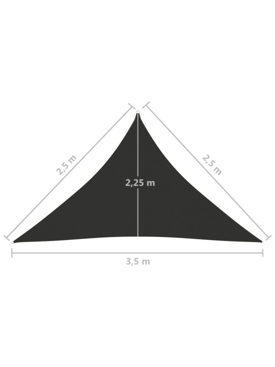 Päikesepuri, kolmnurk, 2,5 x 2,5 x 3,5 m, antratsiit