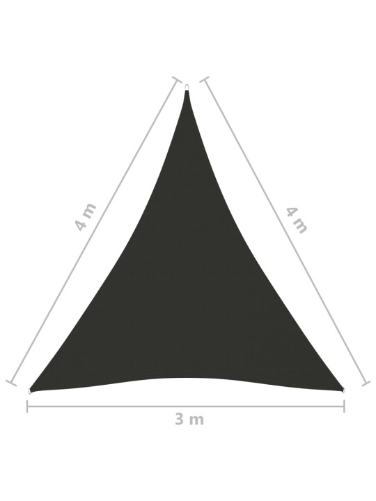 Päikesepuri, oxford-kangast, kolmnurk, 3x4x4 m, antratsiithall