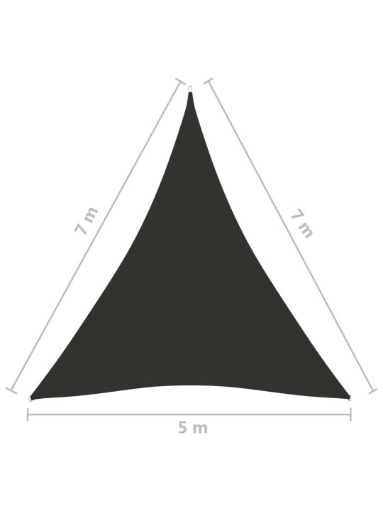 Päikesepuri, oxford-kangast, kolmnurkne, 5x7x7 m, antratsiit