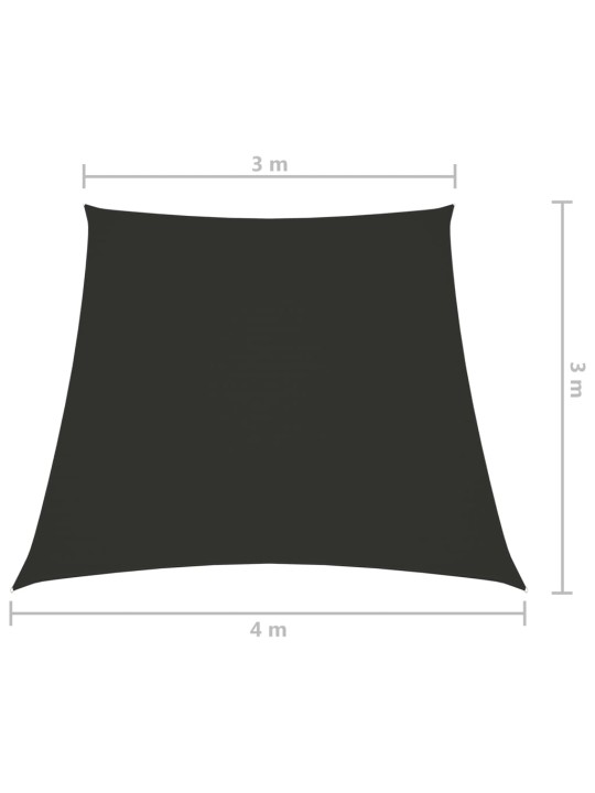 Oxford-kangast päikesepuri trapets, 3/4x3 m antratsiithall