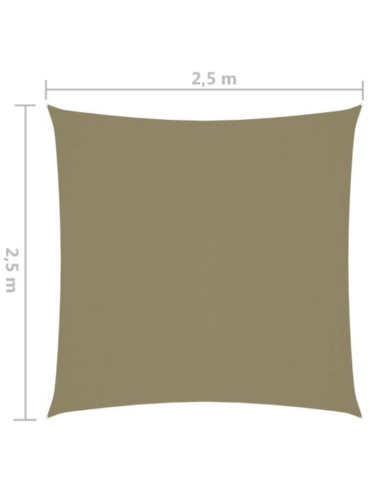 Oxford-kangast päikesepuri, kandiline, 2,5 x 2,5 m, beež