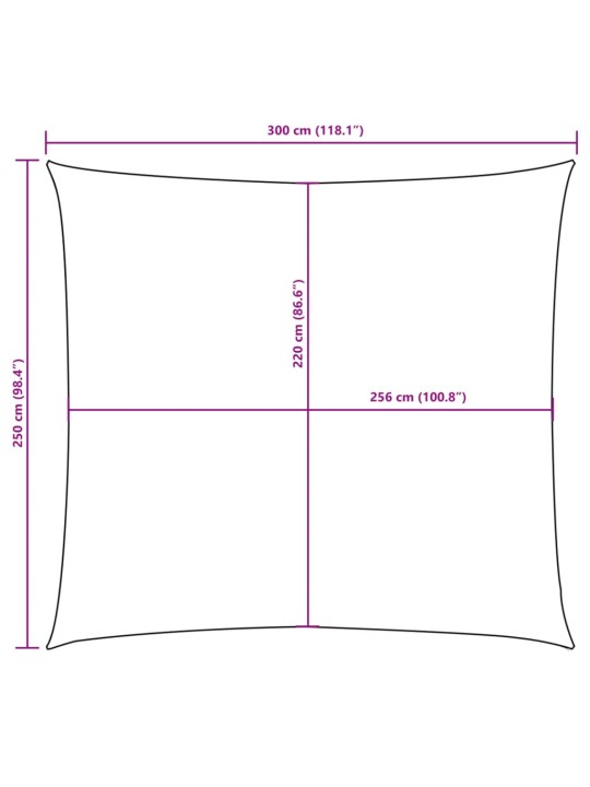 Oxford-kangast päikesepuri, ristkülikukujuline, 2,5 x 3 m, beež