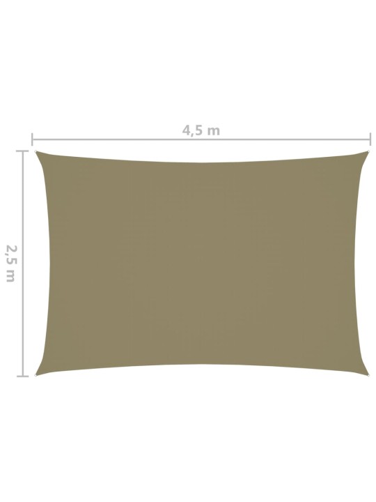 Oxford-kangast päikesepuri, ristkülikukujuline, 2,5x4,5 m, beež