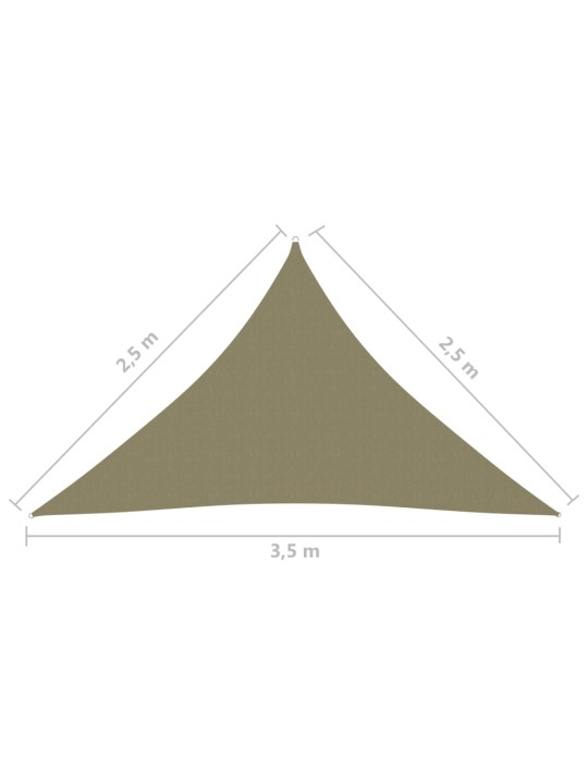 Päikesepuri, kolmnurk, 2,5 x 2,5 x 3,5 m, beež