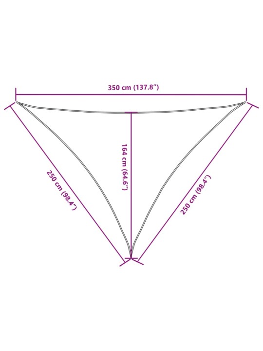 Päikesepuri, kolmnurk, 2,5 x 2,5 x 3,5 m, beež