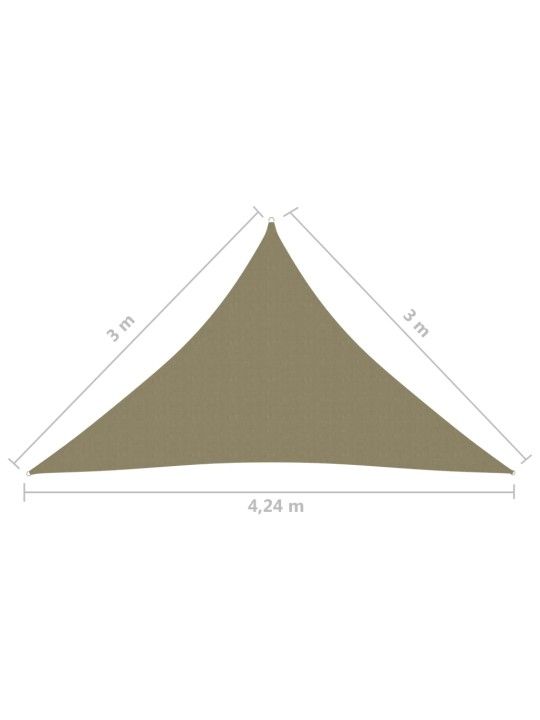 Oxford-kangast päikesepuri, kolmnurkne, 3 x 3 x 4,24 m, beež