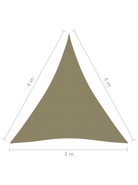 Päikesepuri, oxford-kangast, kolmnurkne, 3 x 4 x 4 m, beež