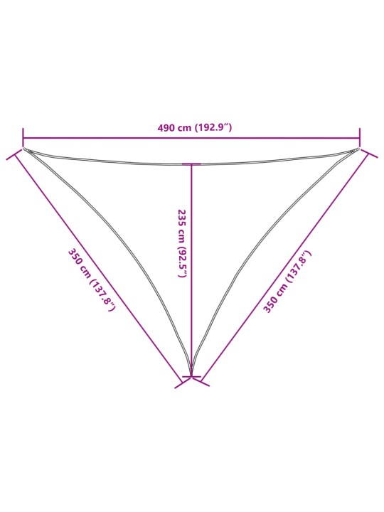 Päikesepuri, oxford-kangast, kolmnurkne, 3,5x3,5x4,9 m, beež