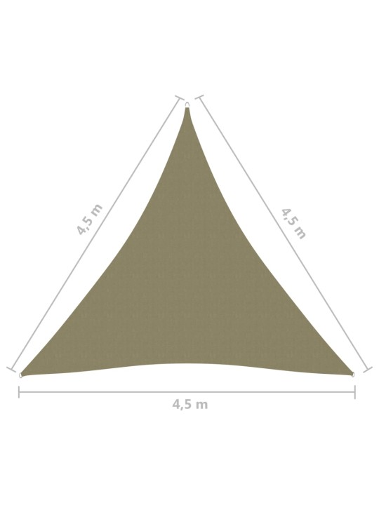 Päikesepuri, oxford-kangast, kolmnurkne, 4,5x4,5x4,5 m, beež