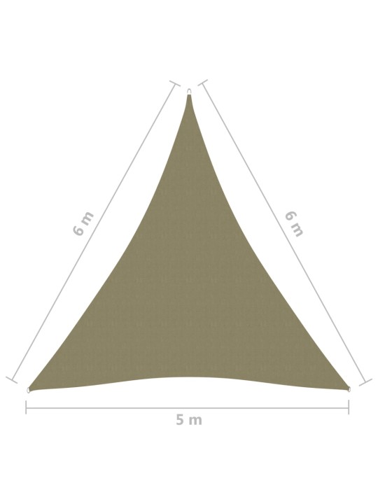 Päikesepuri, oxford-kangast, kolmnurkne, 5 x 6 x 6 m, beež