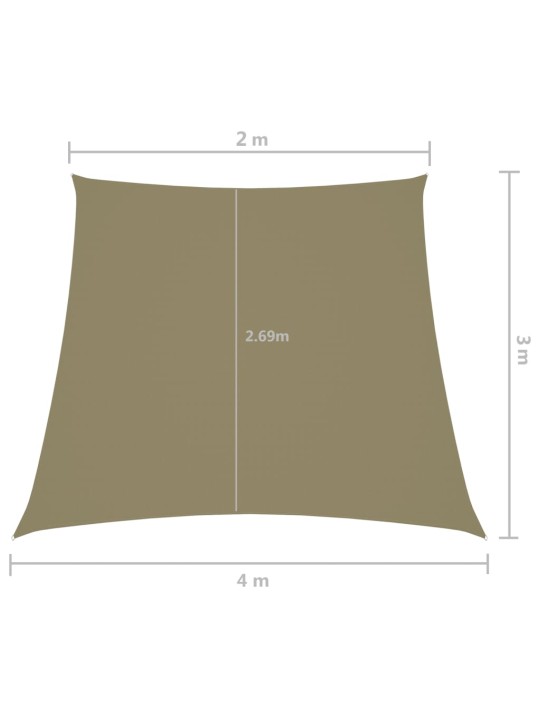 Oxford-kangast päikesepuri trapets, 2/4x3 m m beež