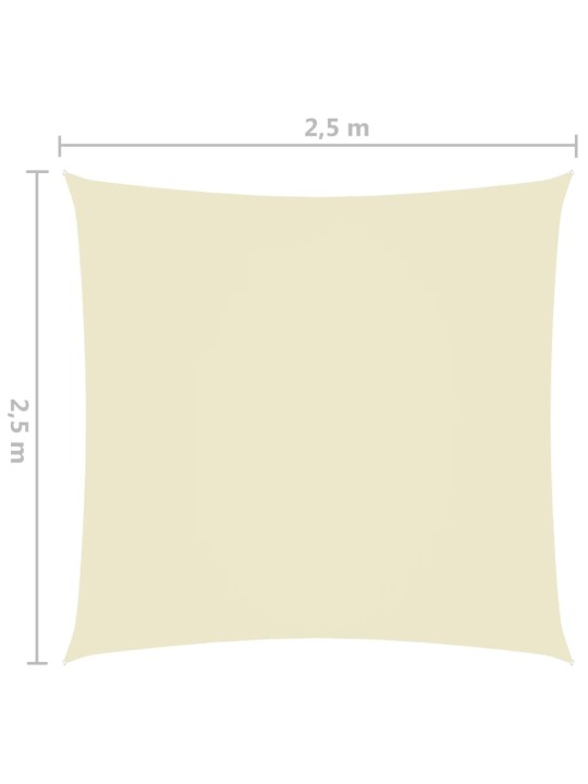 Oxford-kangast päikesepuri, kandiline, 2,5 x 2,5 m, kreemjas