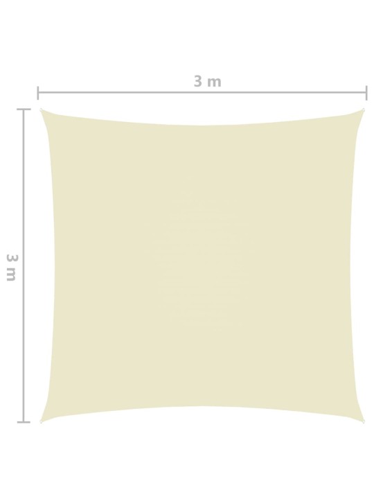 Oxford-kangast päikesepuri, kandiline, 3x3 m, kreemjas