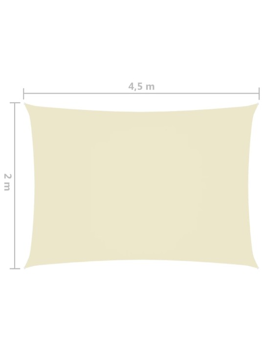 Oxford-kangast päikesepuri, ristkülik, 2 x 4,5 m kreemjas