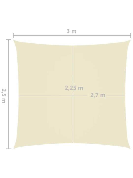 Oxford-kangast päikesepuri, ristkülikukujuline, 2,5 x 3 m