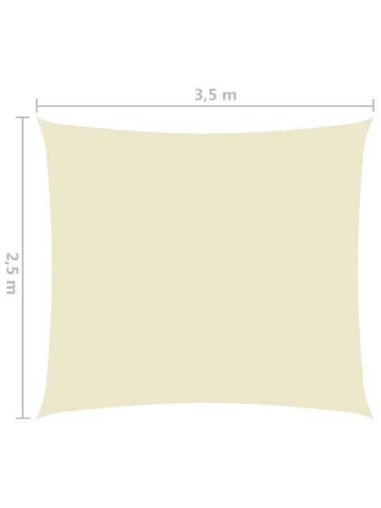 Oxford-kangast päikesepuri, ristkülik, 2,5 x 3,5 m, kreemjas