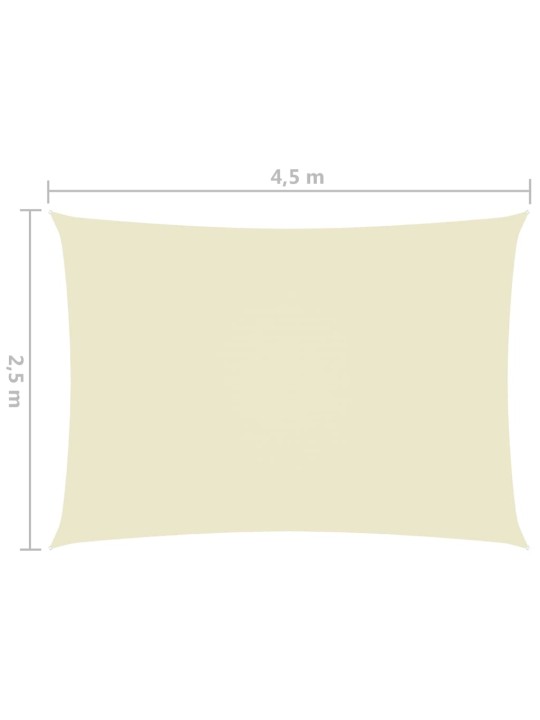 Oxford-kangast päikesepuri, ristkülik, 2,5 x 4,5 m, kreemjas