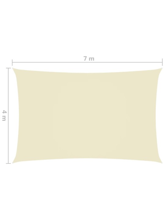 Oxford-kangast päikesepuri, ristkülik, 4 x 7 m kreemjas