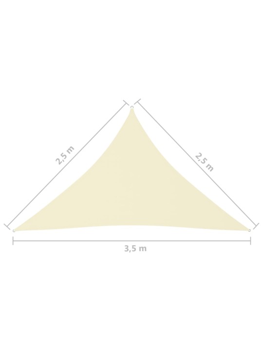 Päikesepuri, kolmnurk, 2,5 x 2,5 x 3,5 m, kreemjas