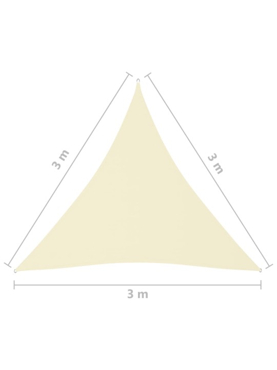 Oxford-kangast päikesepuri, kolmnurkne, 3 x 3 x 3 m, kreemjas