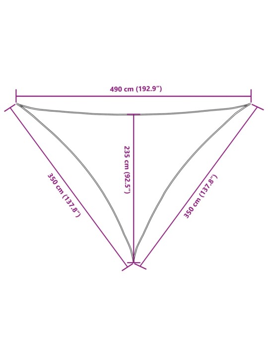 Päikesepuri, oxford-kangast, kolmnurk, 3,5x3,5x4,9 m, kreemjas