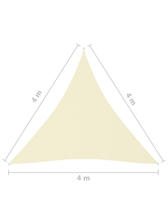 Päikesepuri, oxford-kangast, kolmnurkne, 4 x 4 x 4 m, kreemjas