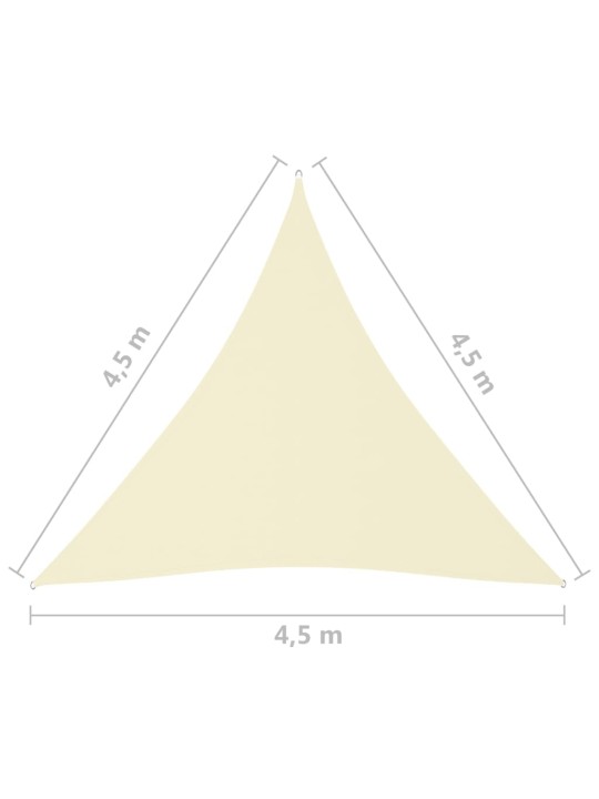 Päikesepuri, oxford-kangast, kolmnurkne, 4,5x4,5x4,5 m kreemjas