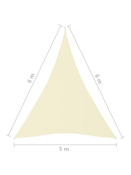 Päikesepuri, oxford-kangast, kolmnurkne, 5 x 6 x 6 m, kreemjas