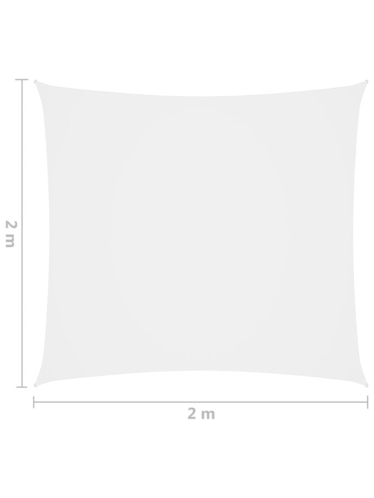 Oxford-kangast päikesepuri kandiline, 2 x 2 m valge