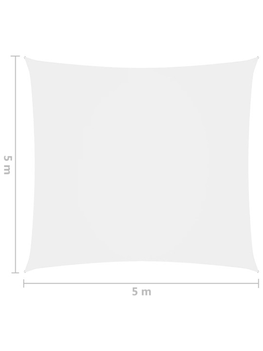 Oxford-kangast päikesepuri, kandiline, 5x5 m, valge