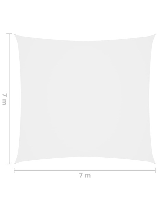 Oxford-kangast päikesepuri, kandiline, 7 x 7 m, valge