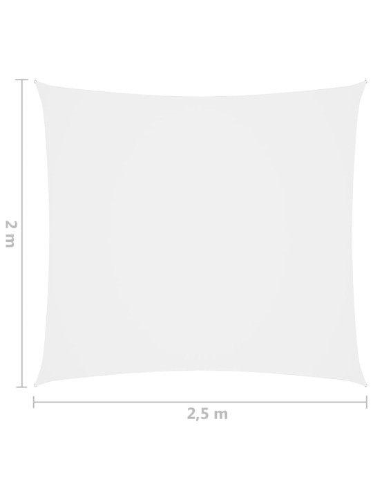 Oxford-kangast päikesepuri, ristkülik, 2 x 2,5 m, valge