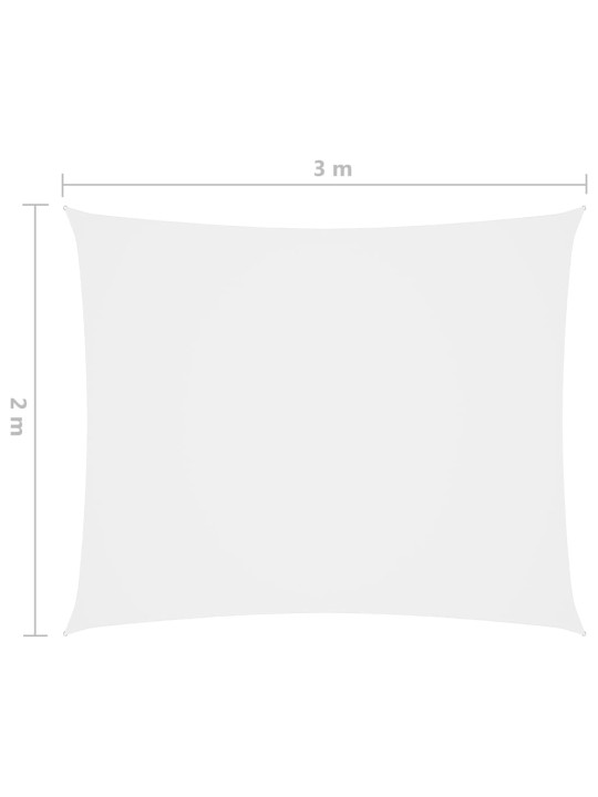 Oxford-kangast päikesepuri, ristkülikukujuline, 2 x 3 m, valge