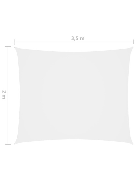 Oxford-kangast päikesepuri, ristkülikukujuline, 2x3,5 m, valge