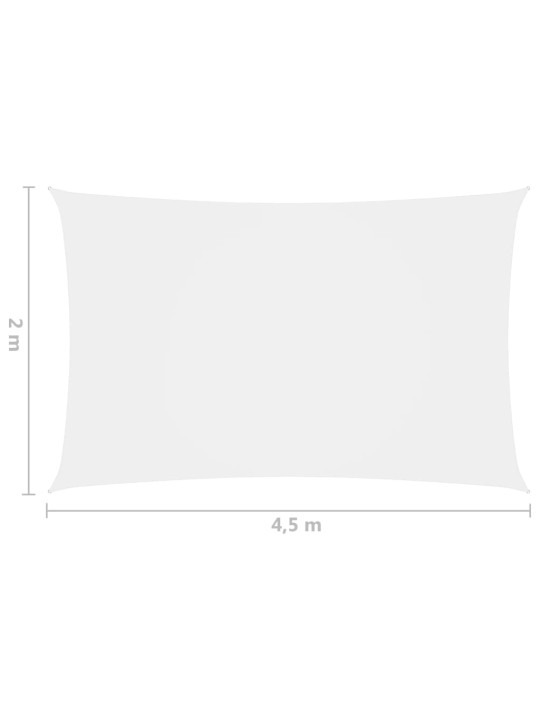 Oxford-kangast päikesepuri, ristkülik, 2 x 4,5 m valge