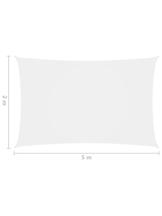 Oxford-kangast päikesepuri, ristkülik, 2 x 5 m, valge