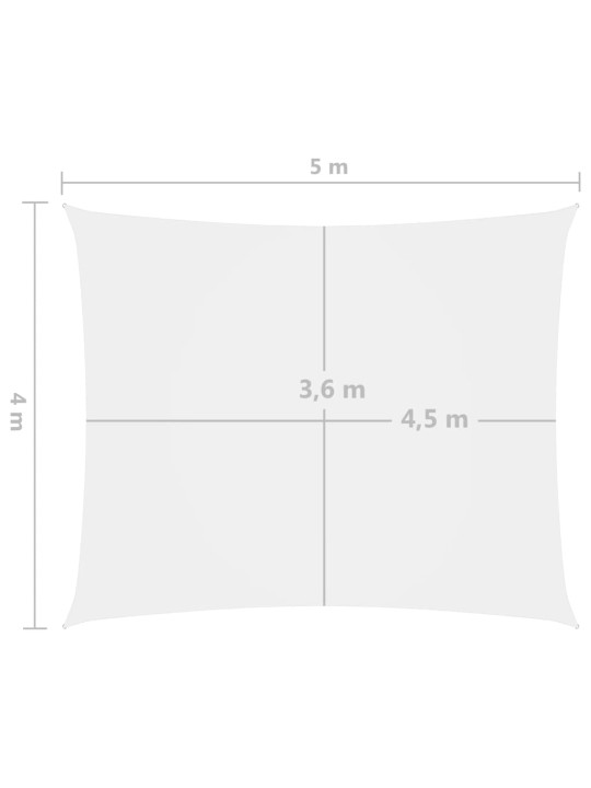 Oxford-kangast päikesepuri, ristkülik, 4 x 5 m valge