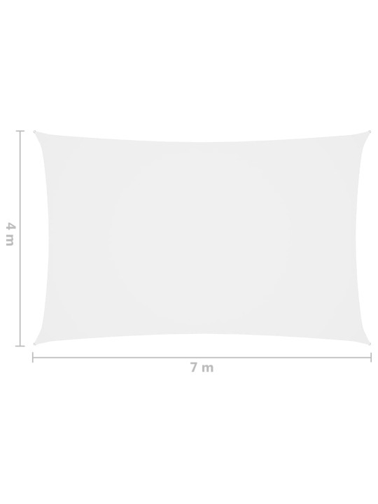 Oxford-kangast päikesepuri, ristkülik, 4 x 7 m valge