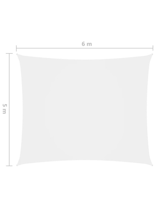 Oxford-kangast päikesepuri, ristkülikukujuline, 5 x 6 m, valge