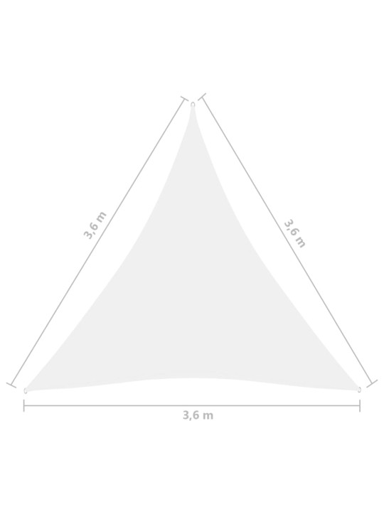 Päikesepuri, kolmnurk, 3,6 x 3,6 x 3,6 m, valge