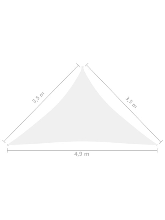 Päikesepuri, oxford-kangast, kolmnurkne, 3,5x3,5x4,9 m, valge