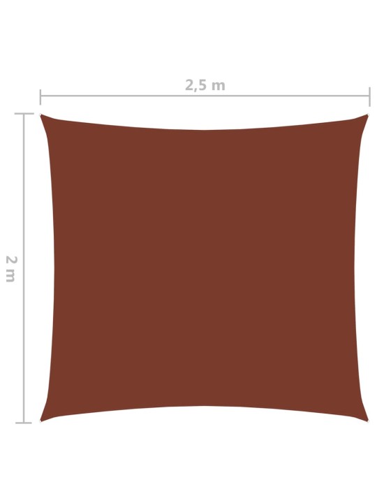 Oxford-kangast päikesepuri, ristkülik, 2 x 2,5 m terrakota
