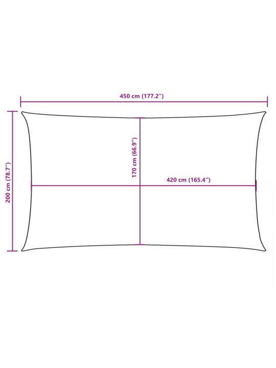 Oxford-kangast päikesepuri ristkülik, 2x4,5 m terrakota