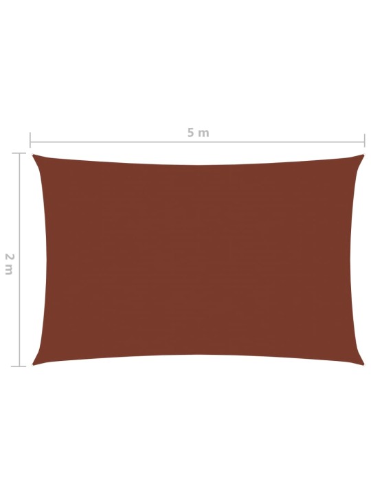 Oxford-kangast päikesepuri ristkülik, 2 x 5 m terrakota