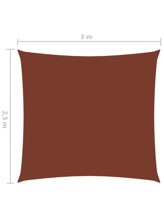 Oxford-kangast päikesepuri ristkülik, 2,5 x 3 m terrakota
