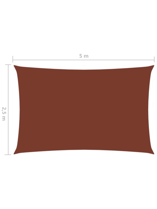 Oxford-kangast päikesepuri ristkülik, 2,5 x 5 m terrakota