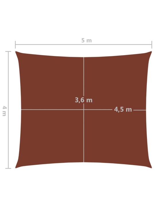 Oxford-kangast päikesepuri ristkülik, 4 x 5 m terrakota